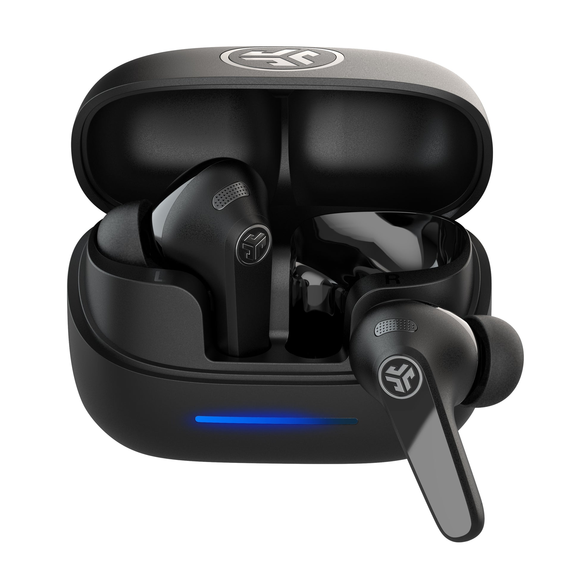 JBuds Pods ANC True Wireless Earbuds Black in case