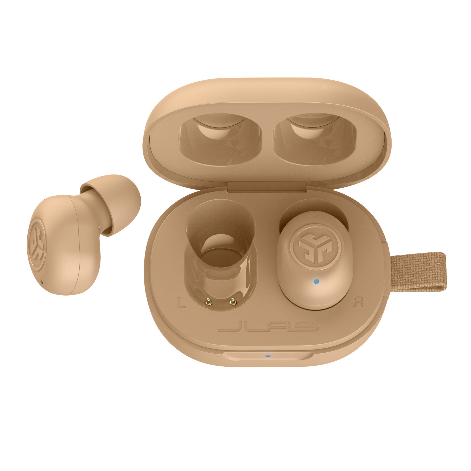 JBuds Mini Tones True Wireless Earbuds 728 N one earbud open case