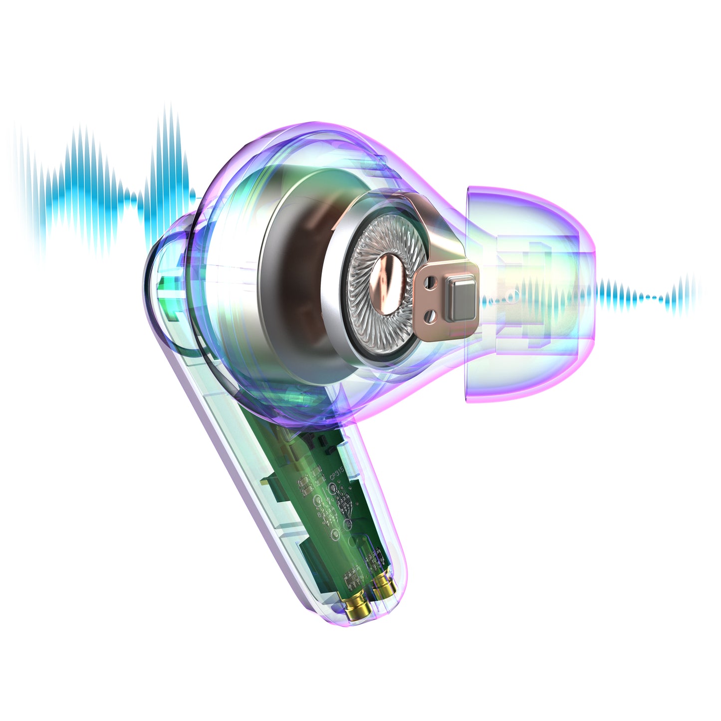 Go Pods ANC True Wireless Earbuds Lilac soundwave