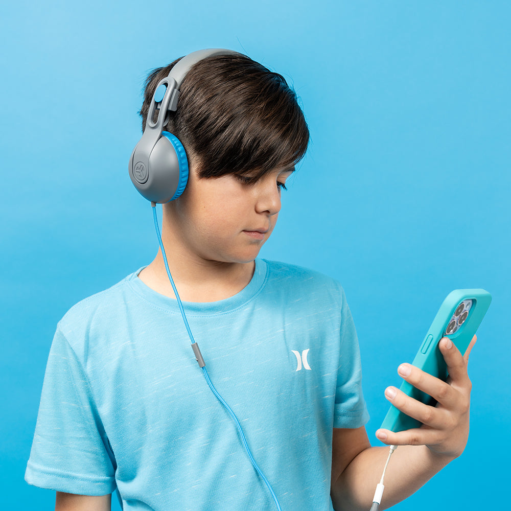 JBuddies Studio 2 On-Ear Kids Wired Headphones Blue/Gray