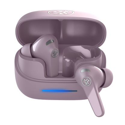 JBuds Pods ANC True Wireless Earbuds Mauve up close