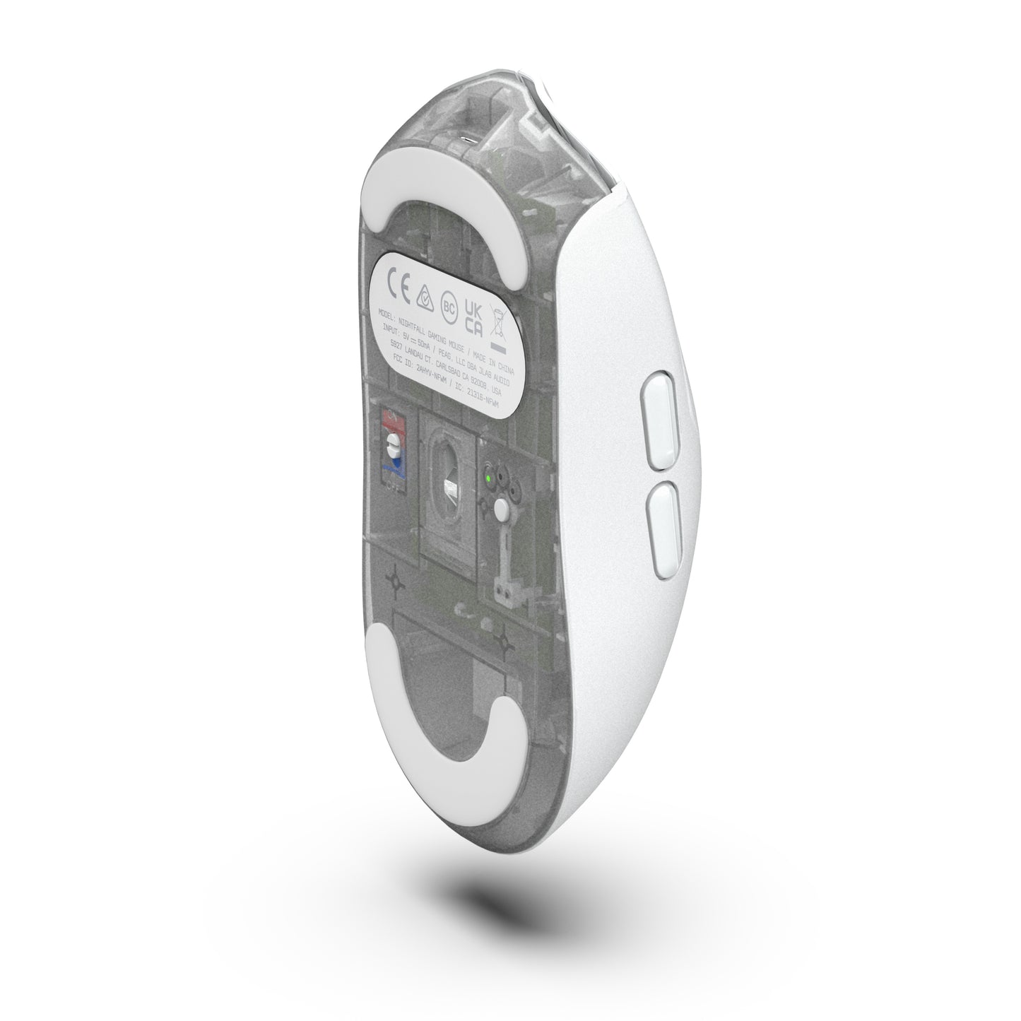 White and gray electronic device on a white background