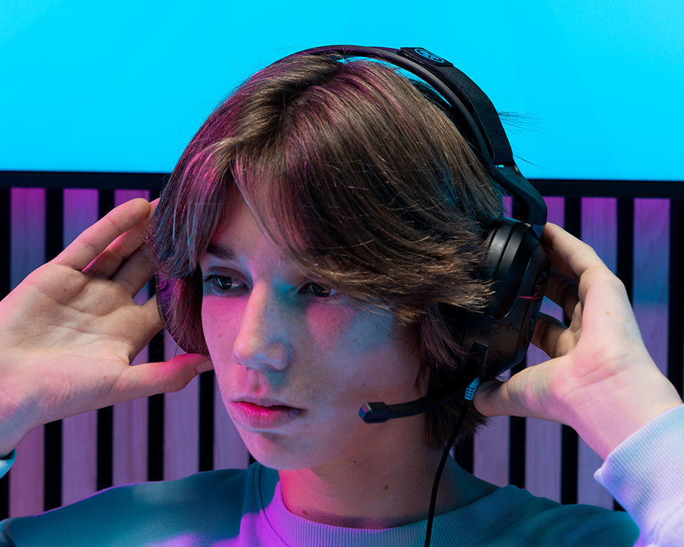 JLAB GAMING x MRBEAST Nightfall Wired Gaming Headset guy Gaming