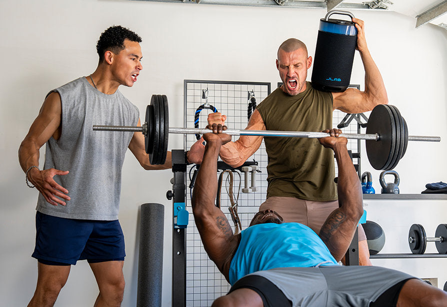 Gym bros with Epic Party Speaker