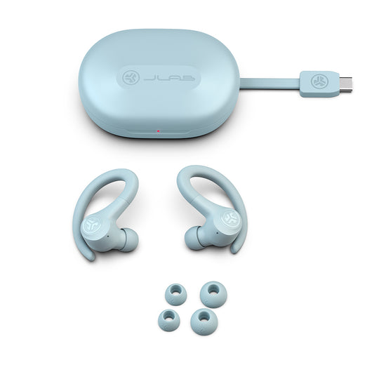 JLab GO Sport+ True Wireless Earbuds Light Blue