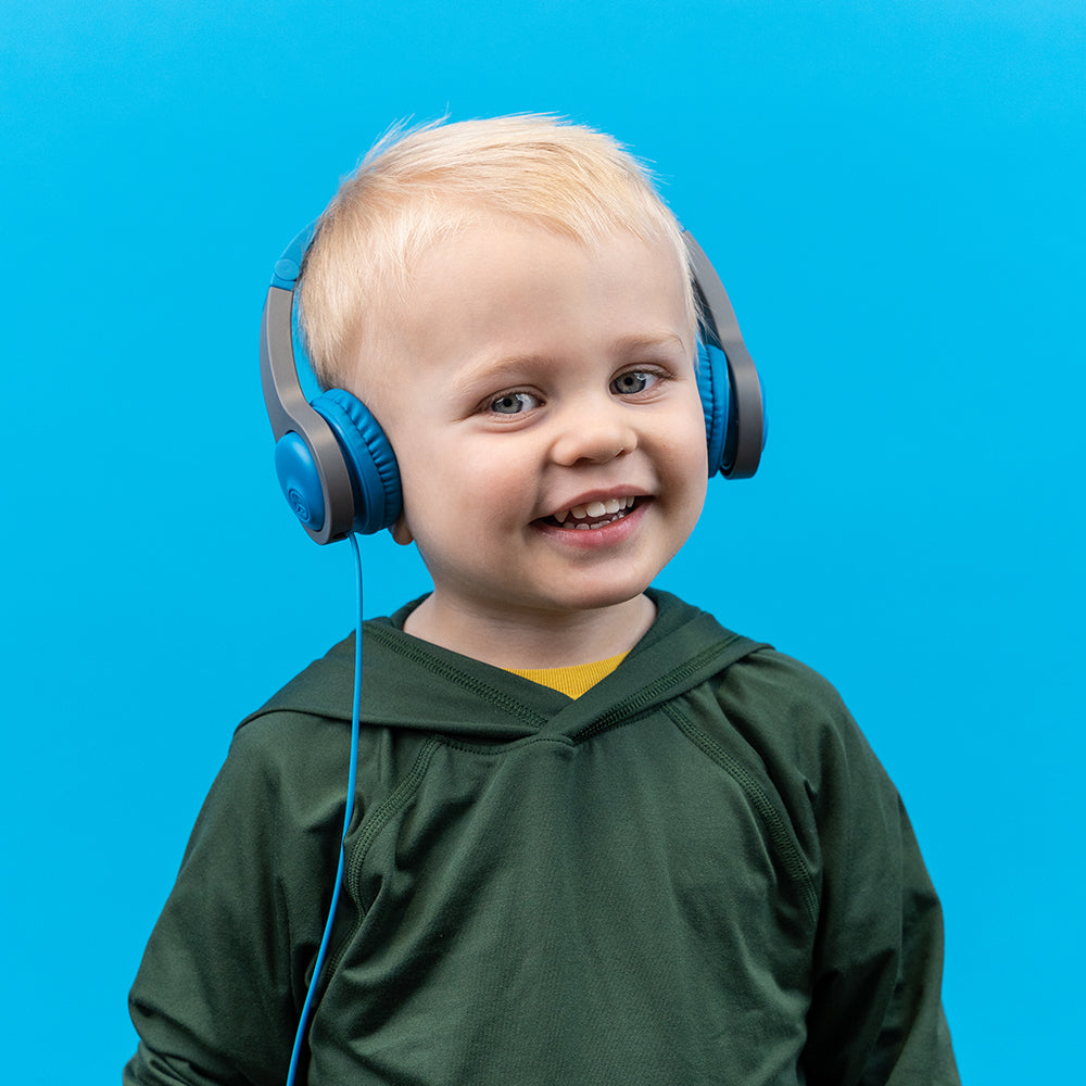 JBuddies Folding Gen 2 Kids Headphones  Blue/Gray