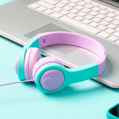 JBuddies Folding Gen 2 Kids Headphones Pink/Teal| 39949237977160
