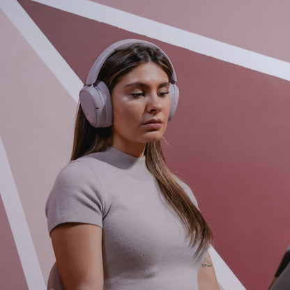 JBuds Lux ANC Headphones in Mauve, lifestyle