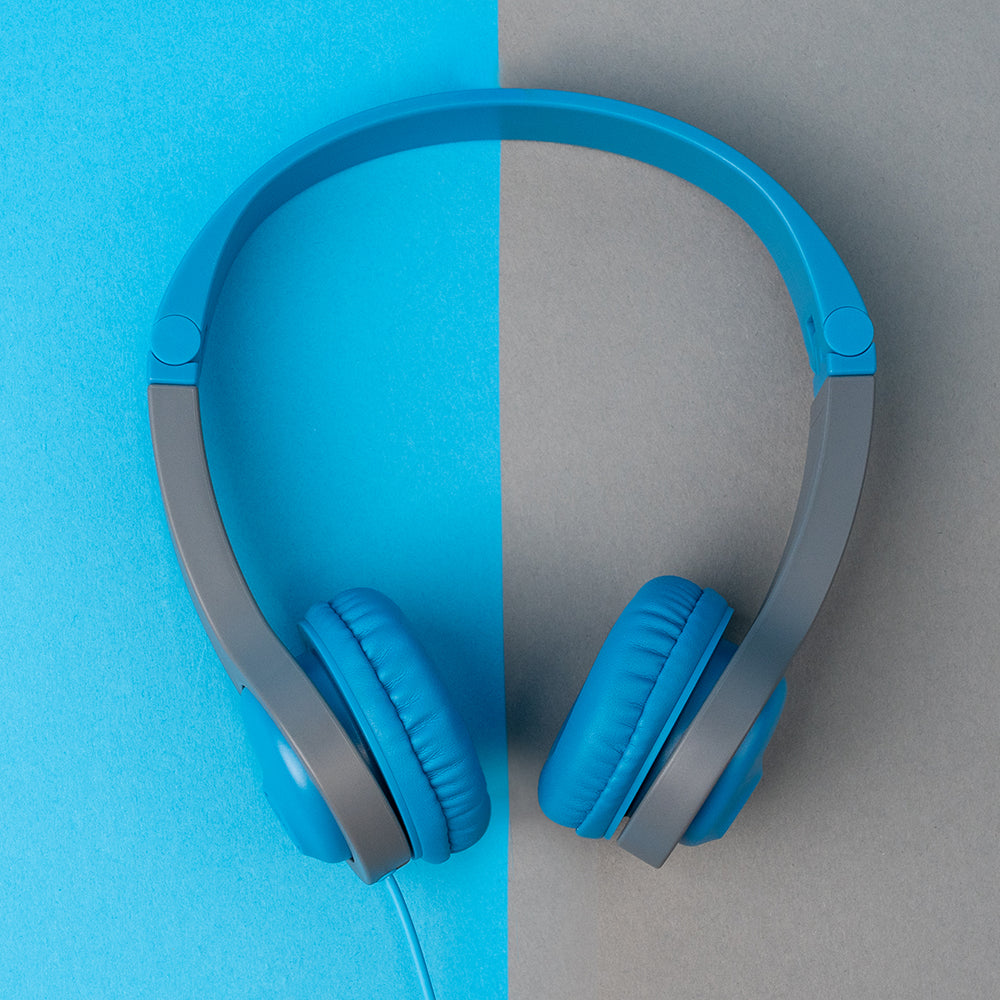 JBuddies Folding Gen 2 Kids Headphones  Blue/Gray