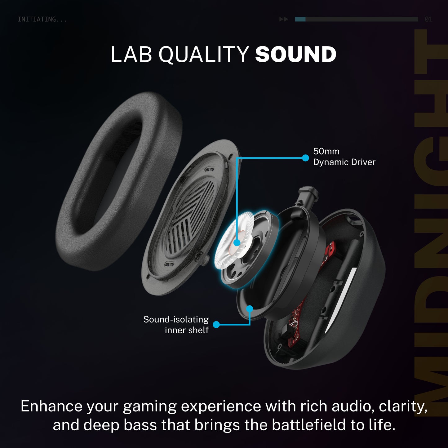 Midnight Wireless Gaming Headset Black