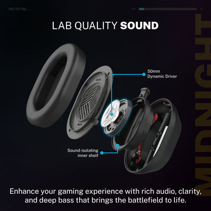 Midnight Wireless Gaming Headset Black