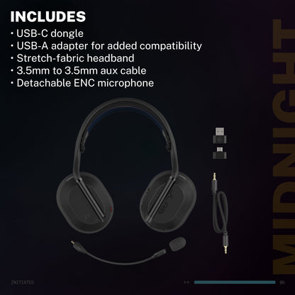 Midnight Wireless Gaming Headset Black