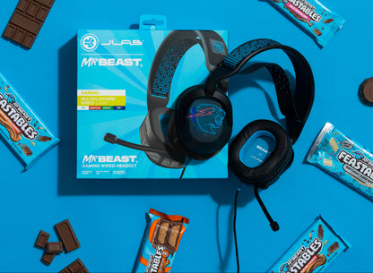 JLAB GAMING x MRBEAST Nightfall Wired Gaming Headset Feastables Mobile Banner