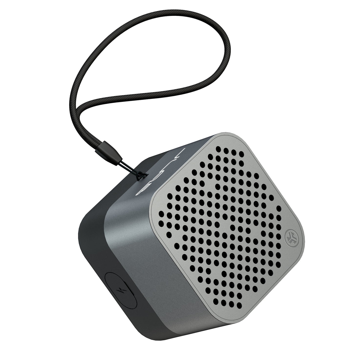 Gunmetal Crasher Micro Bluetooth Speaker Front View with Paracord Strap