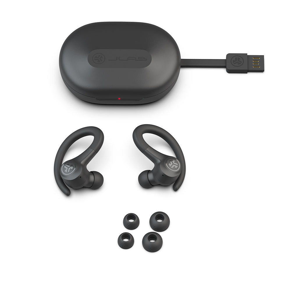 JLab Go Air Pop True Wireless Bluetooth Earbuds + Charging Case, Black,  Dual Connect, IPX4 Sweat Resistance, Bluetooth 5.1 Connection, 3 EQ Sound