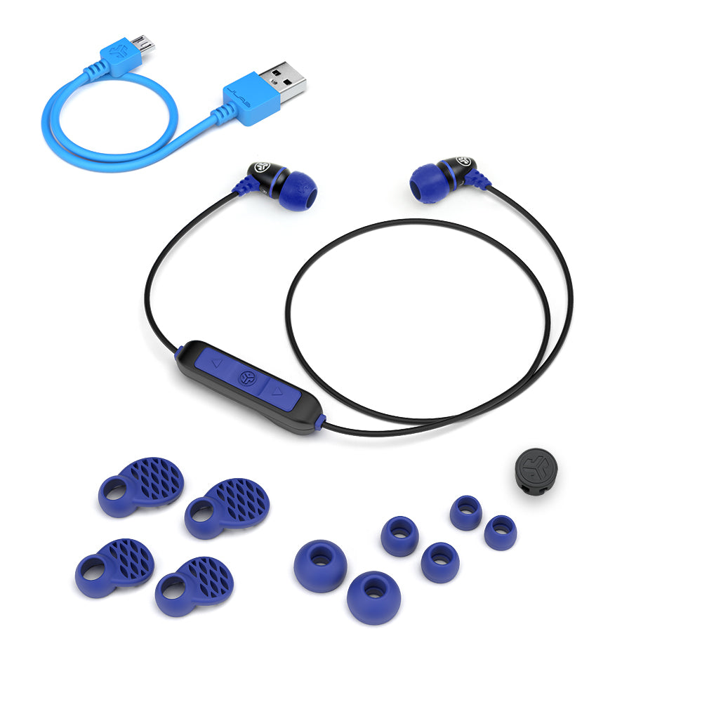 Metal Wireless Rugged Earbuds Black / Blue
