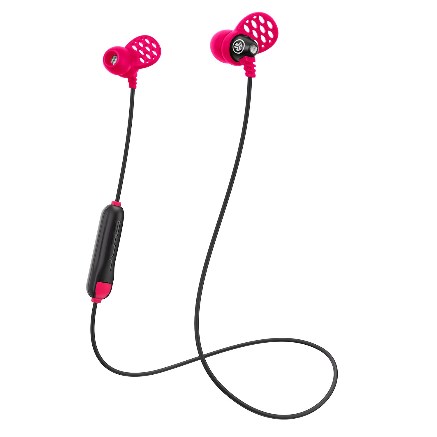 Metal Wireless Rugged Earbuds Black / Pink